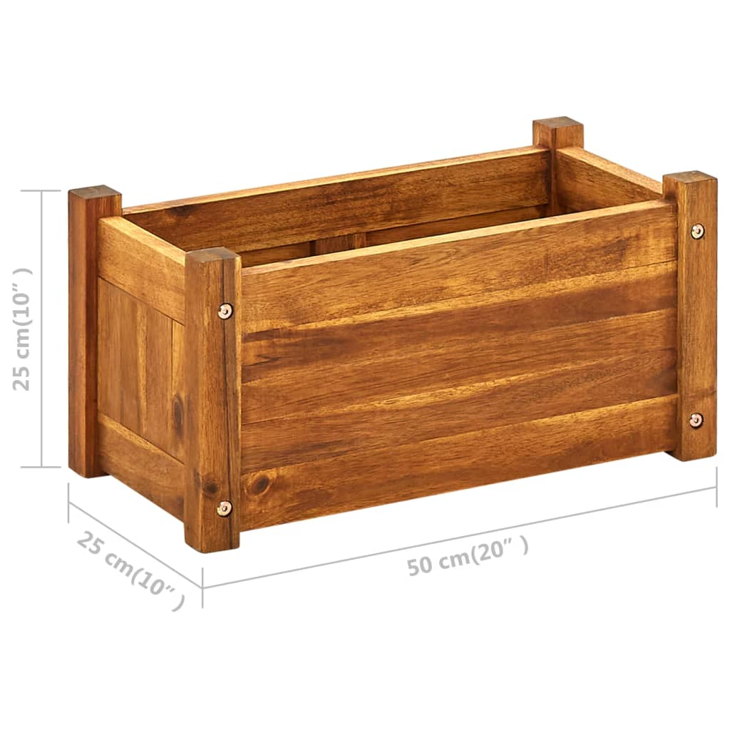 vidaXL Garden Raised Bed Acacia Wood 19.7"x9.8"x9.8"