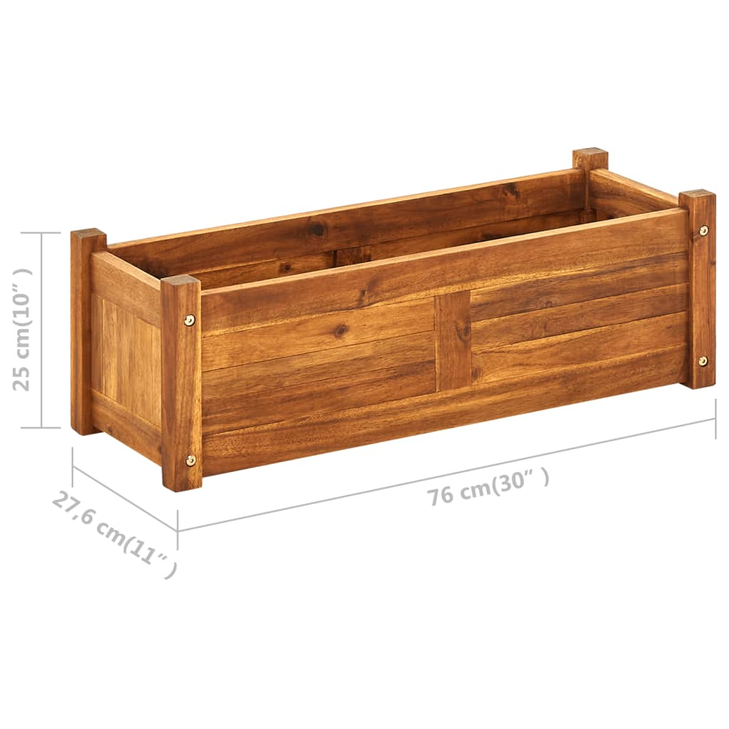 vidaXL Garden Raised Bed Acacia Wood 29.9"x10.9"x9.8"